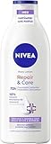 NIVEA parfümfreie Bodylotion Repair & Care (400 ml), feuchtigkeitsspendende Creme, schnell...