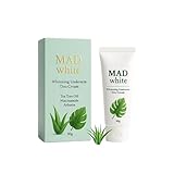 Mad White Whitening Achsel-Deocreme, aufhellende Achselcreme, sanfte Feuchtigkeitscreme für dunkle...