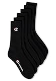 Champion Unisex Socks Basics 6pk Crew Füßlinge, Schwarz, 43-46 EU