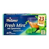 Meßmer Fresh Mint mit Spearmint | 23 Teebeutel | Intensiv-frisch | Vegan | Glutenfrei | Laktosefrei