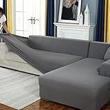 BOLUXIU Sofabezug, Eck Stretch-Sofabezug Stretch Sofabezug für 1/2/3/4 Sitzer（L-förmiges Ecksofa...