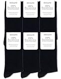 Occulto Herren 100% Baumwolle Socken 6er Pack (Modell: Roland) Schwarz 43-46