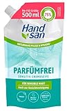 Hand san Cremeseife parfümfrei Nachfüllbeutel 500ml, parfüm-, seifen und farbstofffrei,...