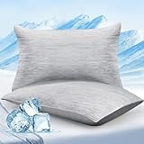 Elegear 2er Kühlender Kissenbezug 40x80cm, Japanische Q-Max0,5 Arc-Chill 3.0 Kühlfasern mit 100%...