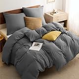 BEDSURE Bettwäsche 135x200 4teilig Anthrazit - 2 Bettbezüge 135x200 cm + 2 Kissenbezüge 80X80 cm,...