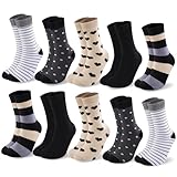 Cirorld Socken Damen 10 Paar，Bunte Baumwollsocken 39-42, Lange Strümpfe, Atmungsaktiv & Bequem,...
