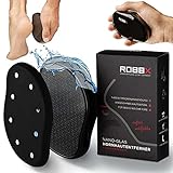 ROBBX® 2in1 Nano Glas Hornhautentferner | Nass & Trocken | Fußfeile mit Anti-Rutsch Schutzdeckel -...