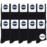 Occulto Herren 100% Baumwolle Socken 10-20er Pack (Modell: Ingo) 43-46 10 Paar | Schwarz