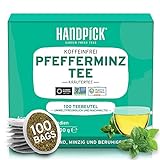 HANDPICK, Pfefferminztee (100 Tee Pfefferminz Beutel) Nicht-GVO, Reine Tee Pfefferminz | Peppermint...