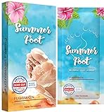 SUMMER FOOT Premium Fußmaske zur Entfernung von Hornhaut I Samtweiche und zarte Füße nach nur...