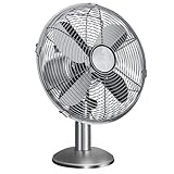Tischventilator 34.5cm, Ventilator mit 3 Geschwindigkeitsstufen, Oszillation 75°, Robustes Voll...